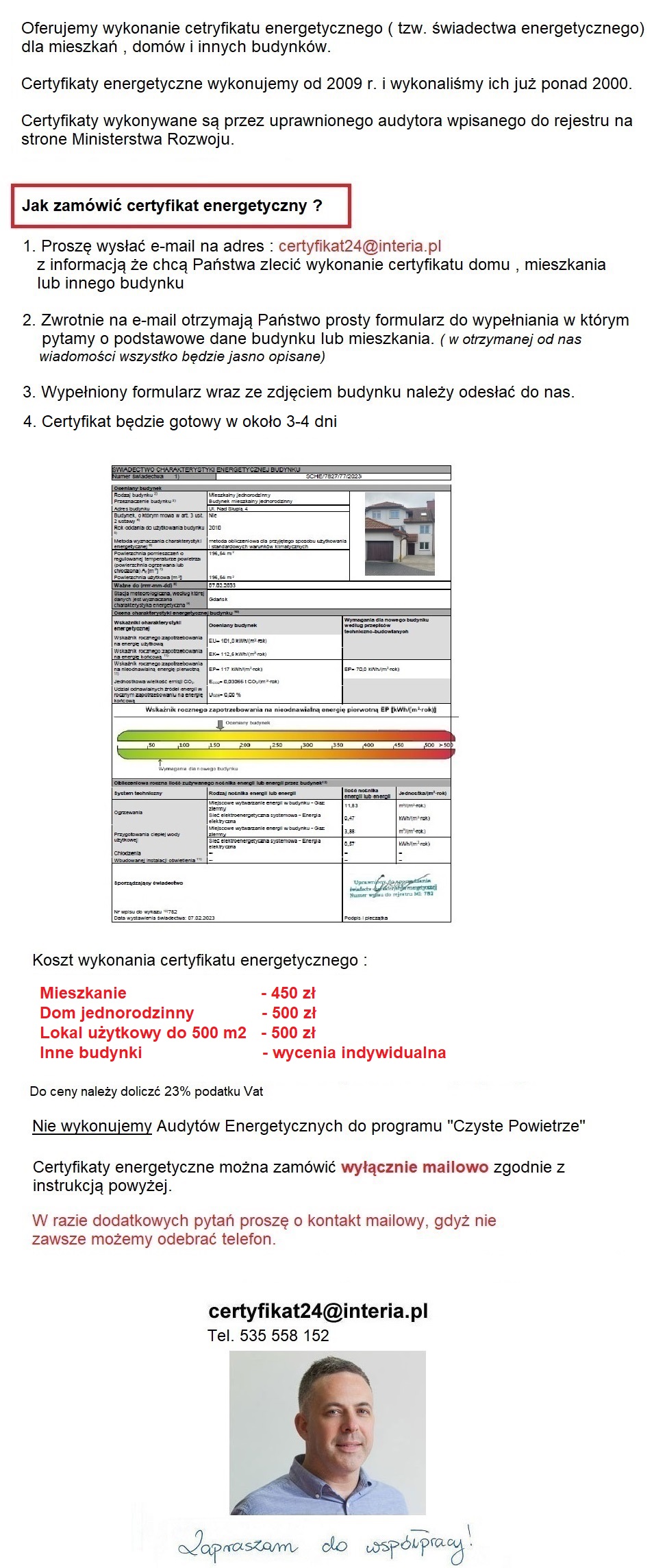 audyty energetyczne domów Powiat Krakowski